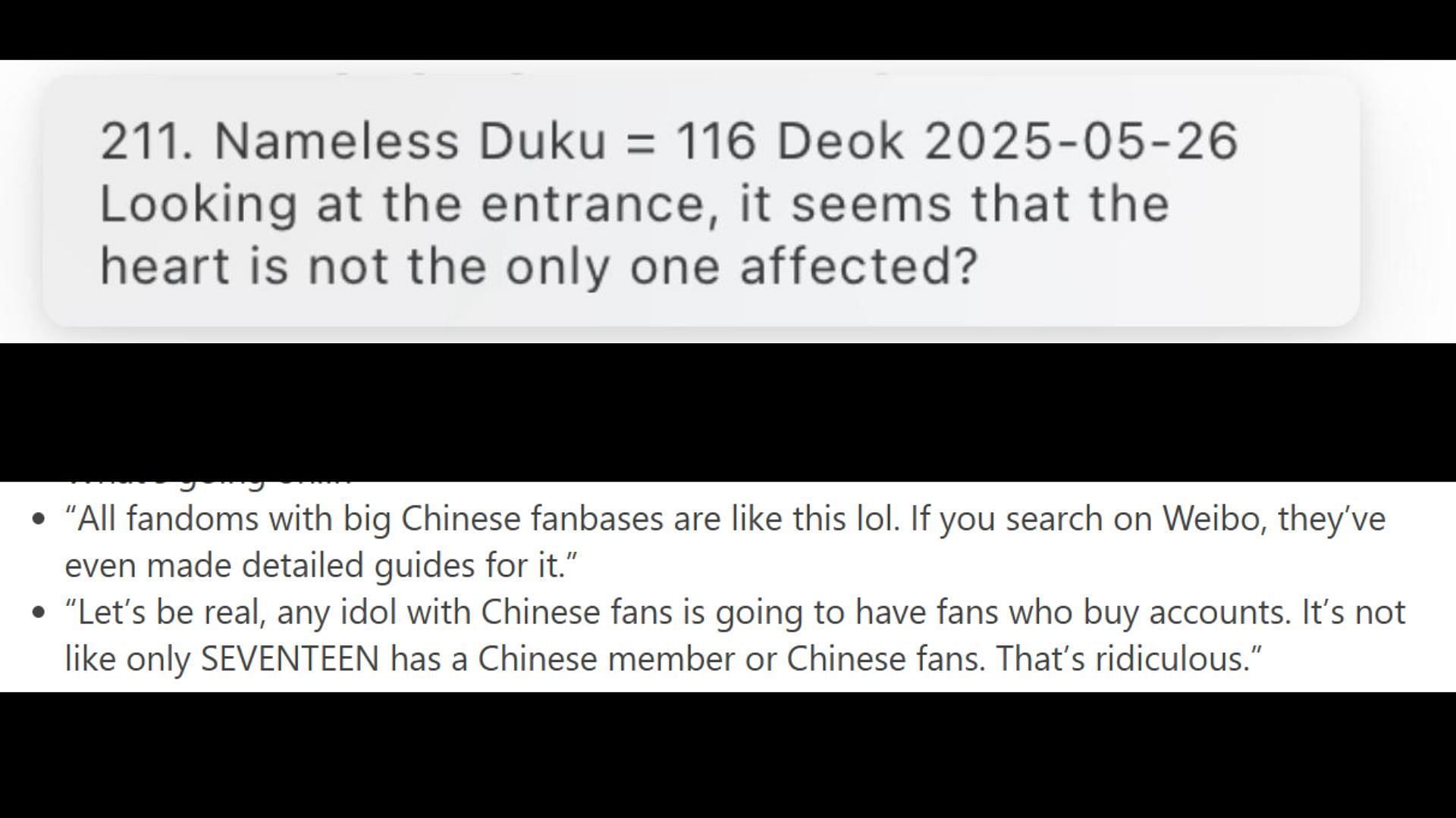 Fans reacting to SVT's chart manipulation (Images via TheQoo)